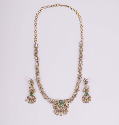 Necklace - Enchanted Butterfly Mehendi Plated Necklace Set - Opal Touch