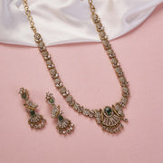 Necklace - Enchanted Butterfly Mehendi Plated Necklace Set - Opal Touch
