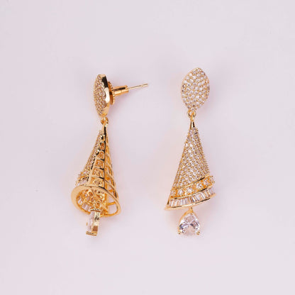 Earrings - Enchanted Conical Gold Plated Earrings - Opal Touch