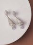 Studs - Enchanted Conical Rhodium Plated Earrings - Opal Touch
