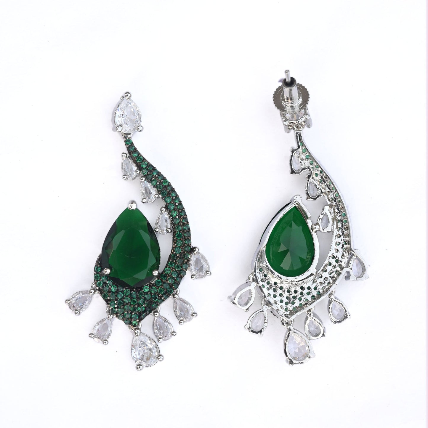 Earrings - Enchanted Dew Black Plated Earrings - Opal Touch