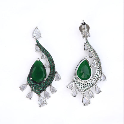 Earrings - Enchanted Dew Black Plated Earrings - Opal Touch