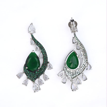 Earrings - Enchanted Dew Black Plated Earrings - Opal Touch