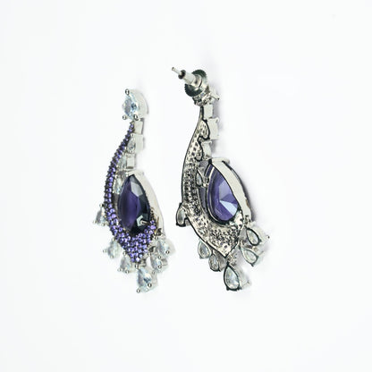 Earrings - Enchanted Dew Black Plated Earrings - Opal Touch