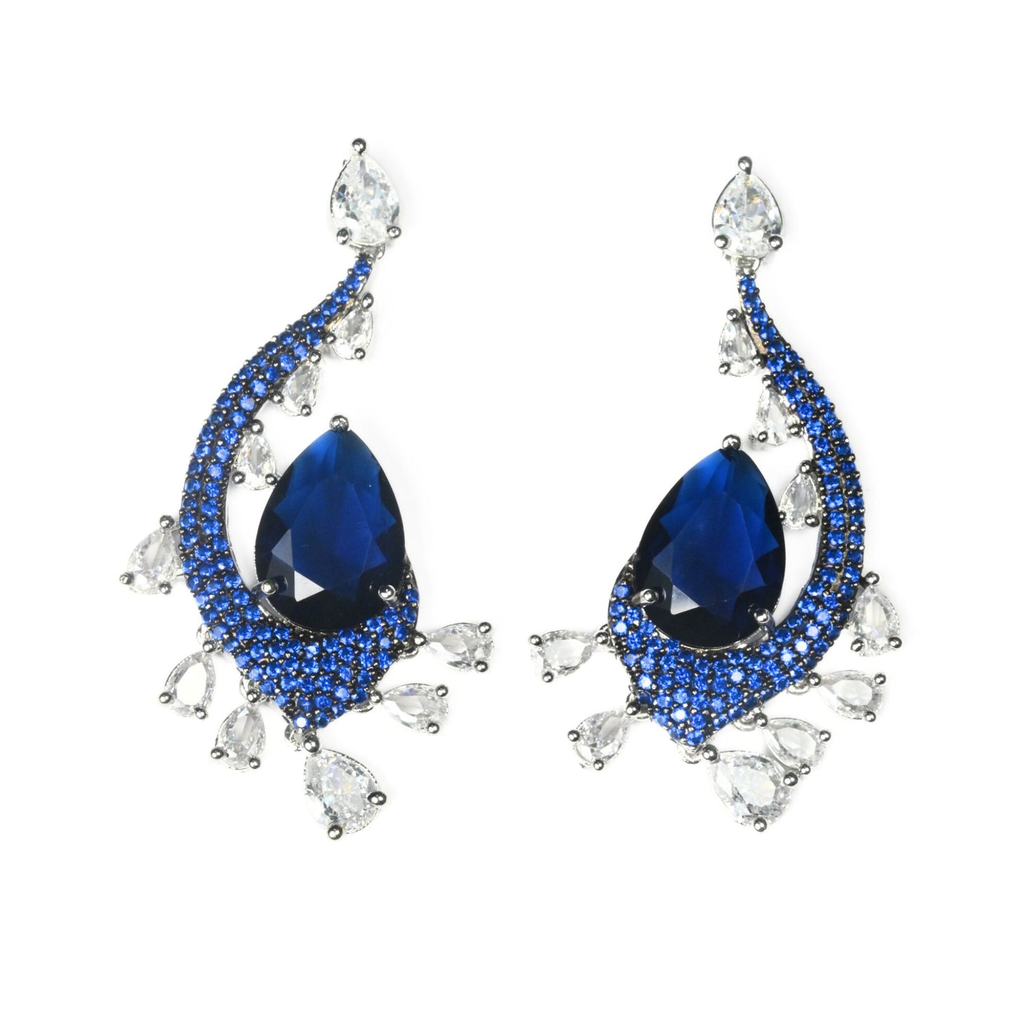 Earrings - Enchanted Dew Black Plated Earrings - Opal Touch