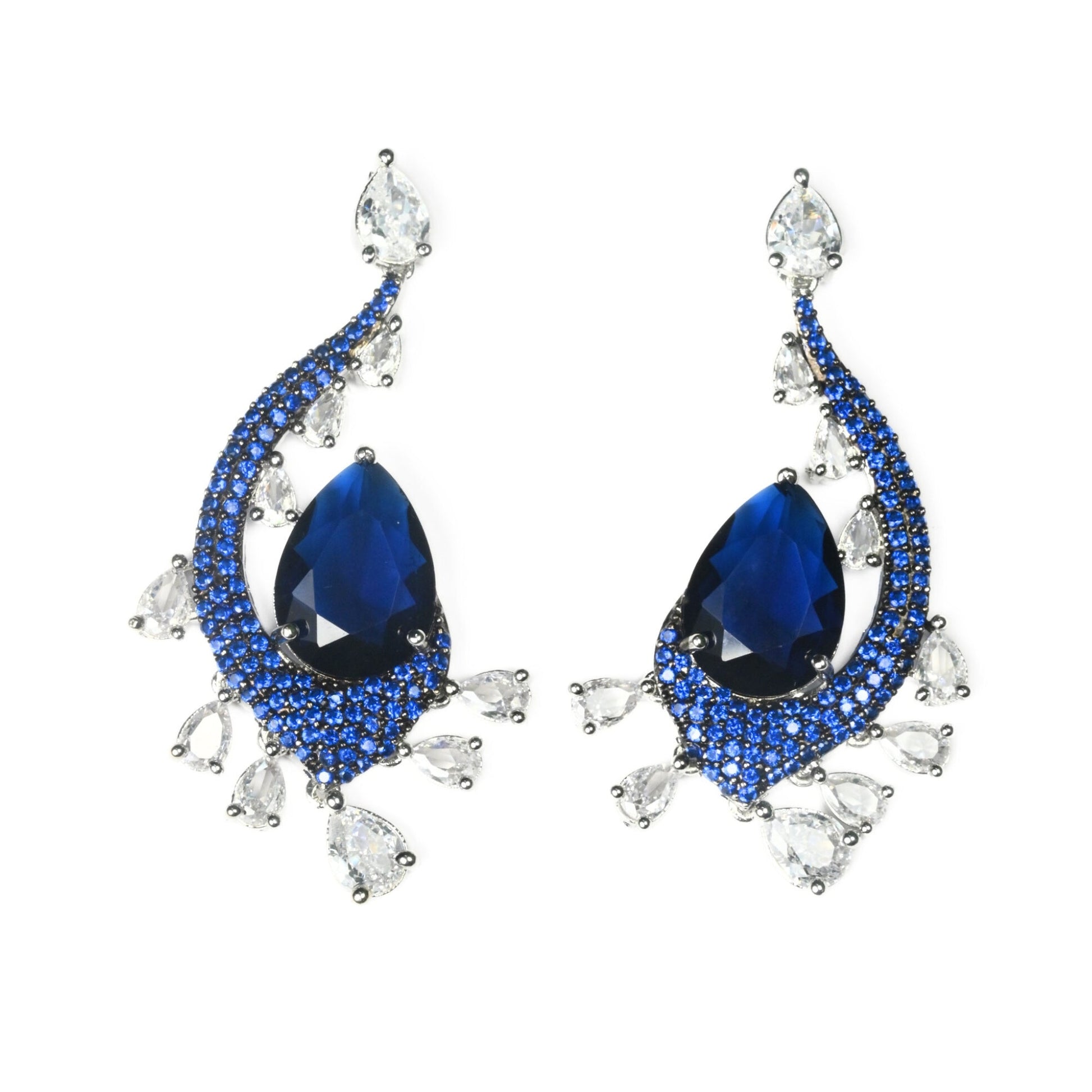 Earrings - Enchanted Dew Black Plated Earrings - Opal Touch