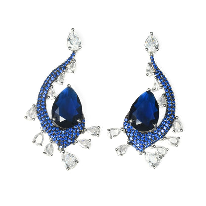 Earrings - Enchanted Dew Black Plated Earrings - Opal Touch