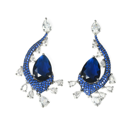 Earrings - Enchanted Dew Black Plated Earrings - Opal Touch