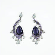 Earrings - Enchanted Dew Black Plated Earrings - Opal Touch