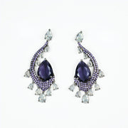 Earrings - Enchanted Dew Black Plated Earrings - Opal Touch
