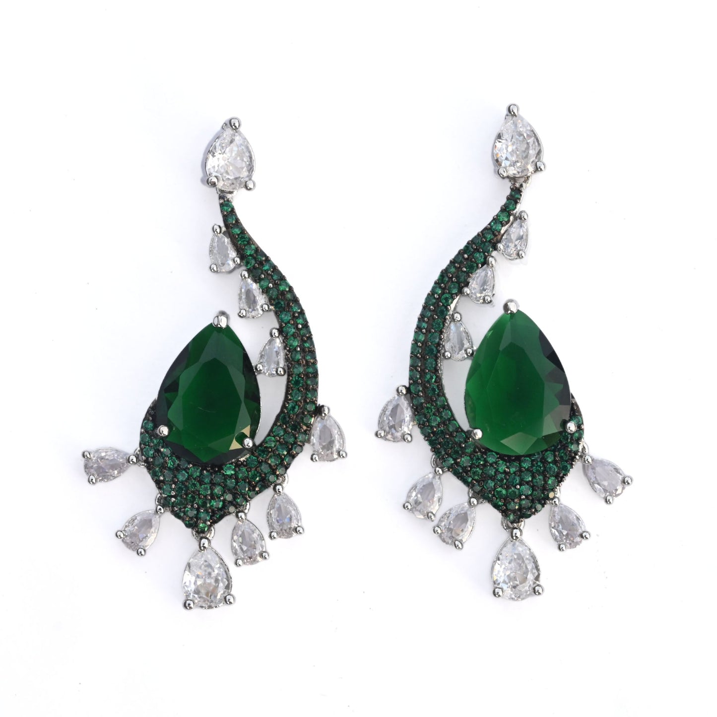 Earrings - Enchanted Dew Black Plated Earrings - Opal Touch