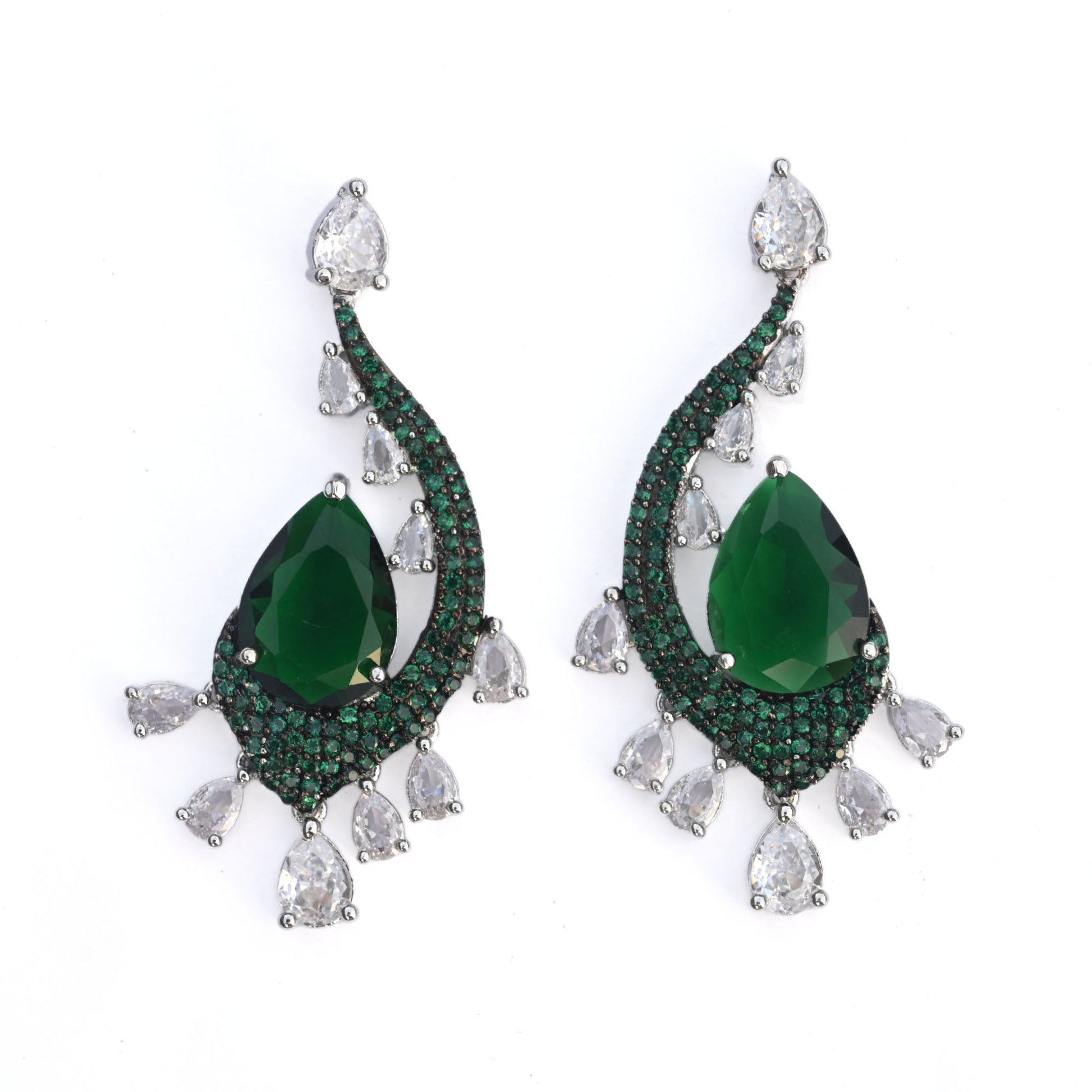 Earrings - Enchanted Dew Black Plated Earrings - Opal Touch