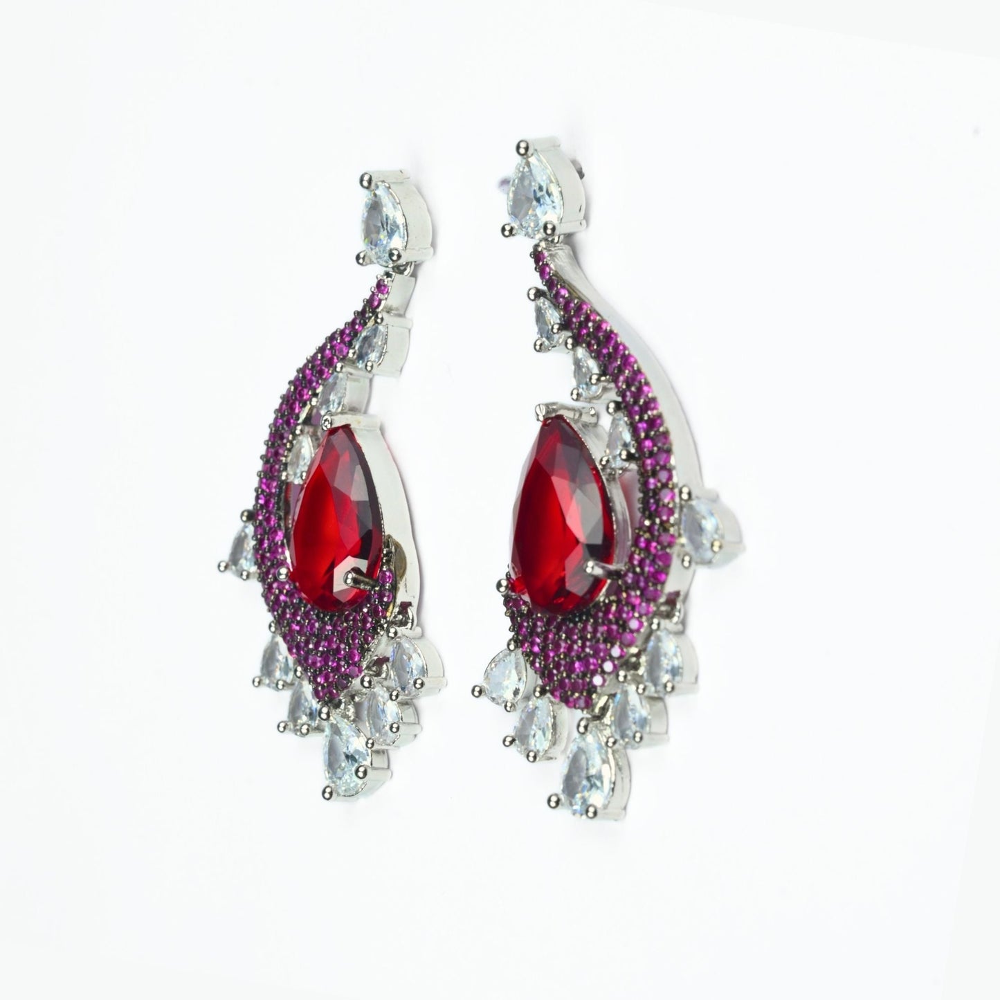 Earrings - Enchanted Dew Black Plated Earrings - Opal Touch