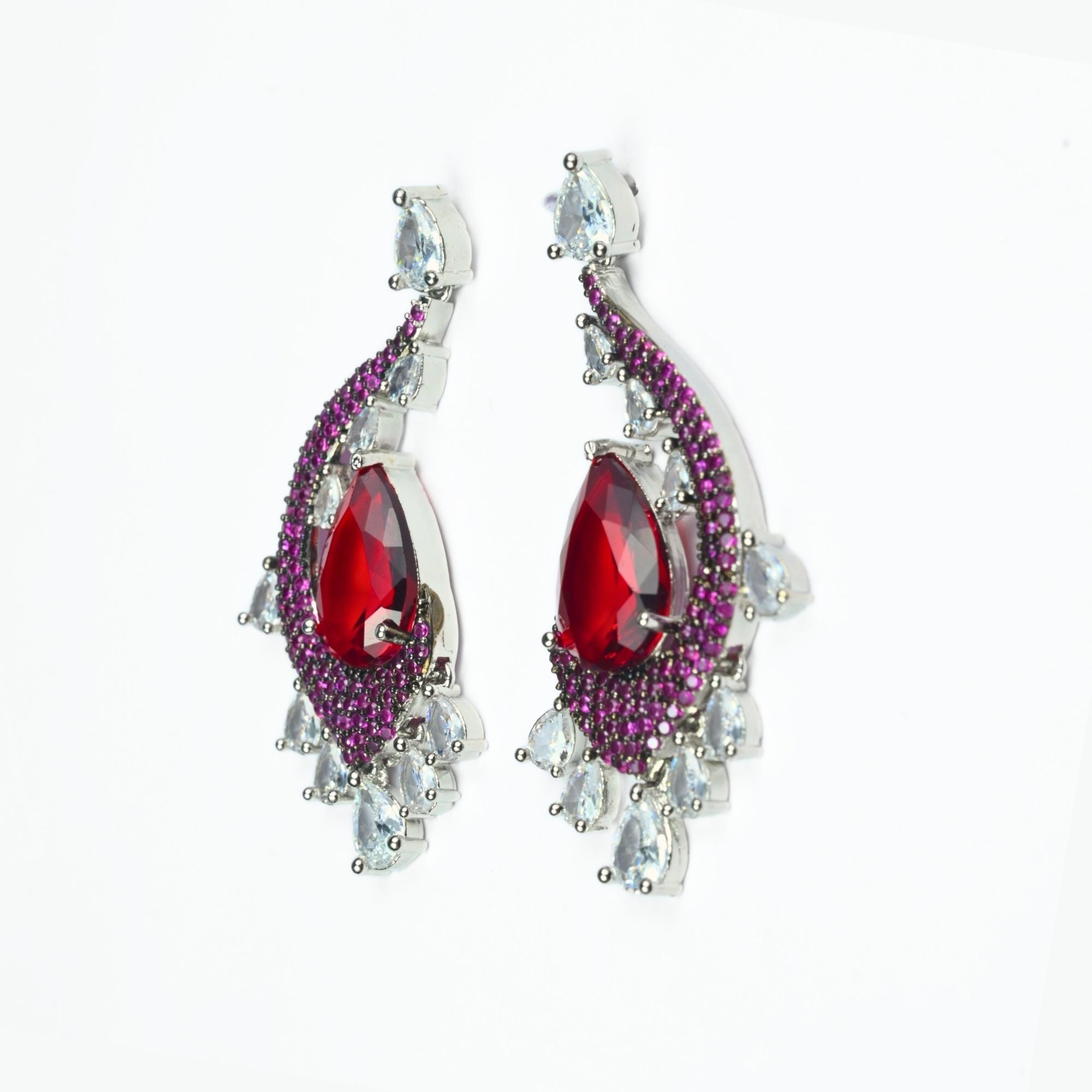 Earrings - Enchanted Dew Black Plated Earrings - Opal Touch