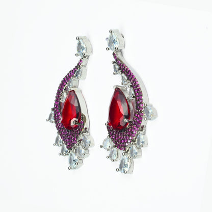 Earrings - Enchanted Dew Black Plated Earrings - Opal Touch