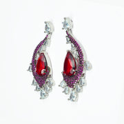 Earrings - Enchanted Dew Black Plated Earrings - Opal Touch