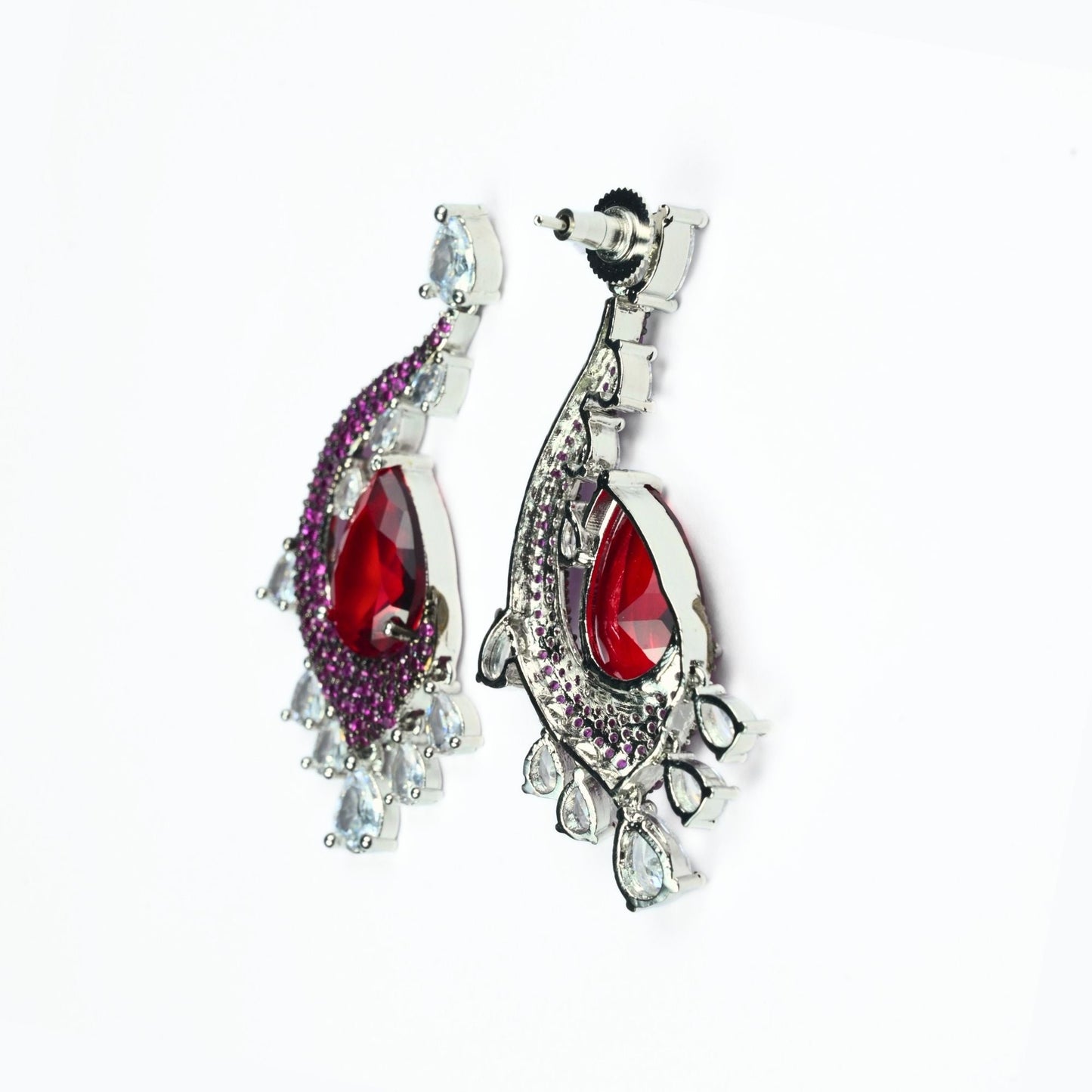 Earrings - Enchanted Dew Black Plated Earrings - Opal Touch