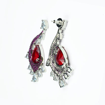 Earrings - Enchanted Dew Black Plated Earrings - Opal Touch