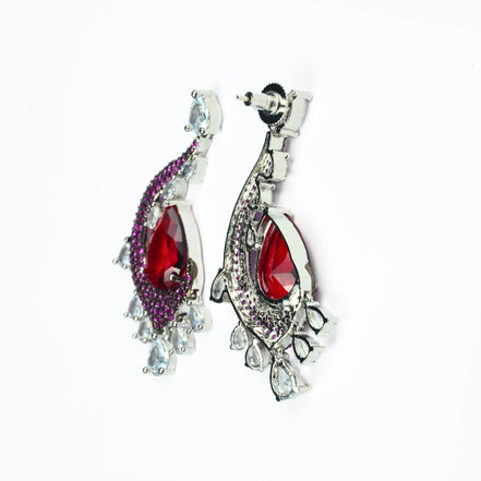 Earrings - Enchanted Dew Black Plated Earrings - Opal Touch
