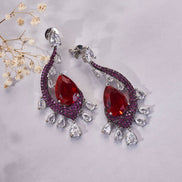 Earrings - Enchanted Dew Black Plated Earrings - Opal Touch