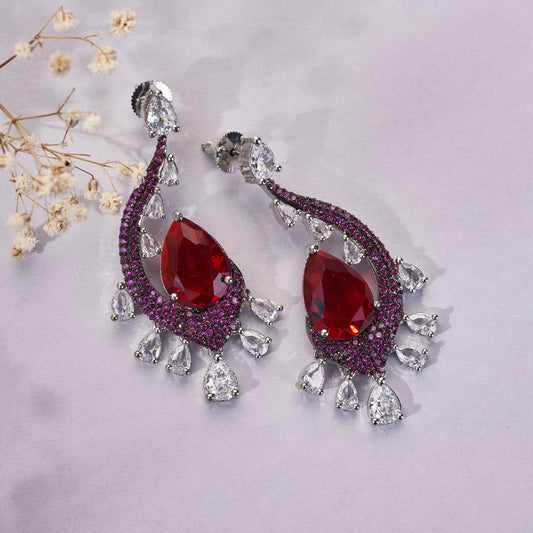 Earrings - Enchanted Dew Black Plated Earrings - Opal Touch