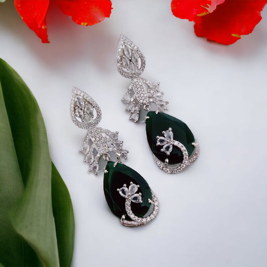 Opal Touch - Enchanted Emerald Earrings - Earrings