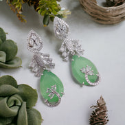 Opal Touch - Enchanted Emerald Earrings - Earrings