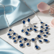 Enchanted Emerald Elegance Necklace in Rhodium - Opal Touch