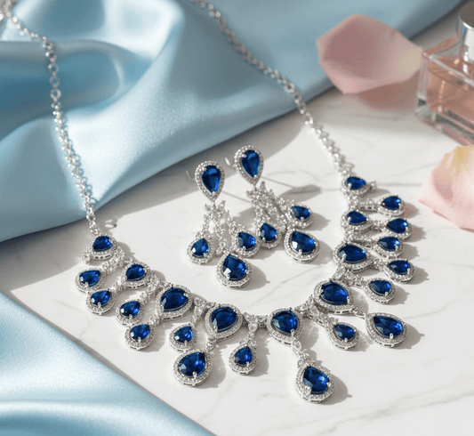 Enchanted Emerald Elegance Necklace in Rhodium - Opal Touch