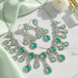 Enchanted Emerald Elegance Necklace in Rhodium - Opal Touch