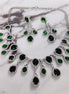 Opal Touch - Enchanted Emerald Elegance Necklace in Rhodium - Necklace