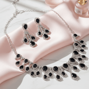 Enchanted Emerald Elegance Necklace in Rhodium - Opal Touch