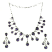 Enchanted Emerald Elegance Necklace in Rhodium - Opal Touch