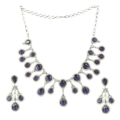 Enchanted Emerald Elegance Necklace in Rhodium - Opal Touch