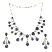 Enchanted Emerald Elegance Necklace in Rhodium - Opal Touch