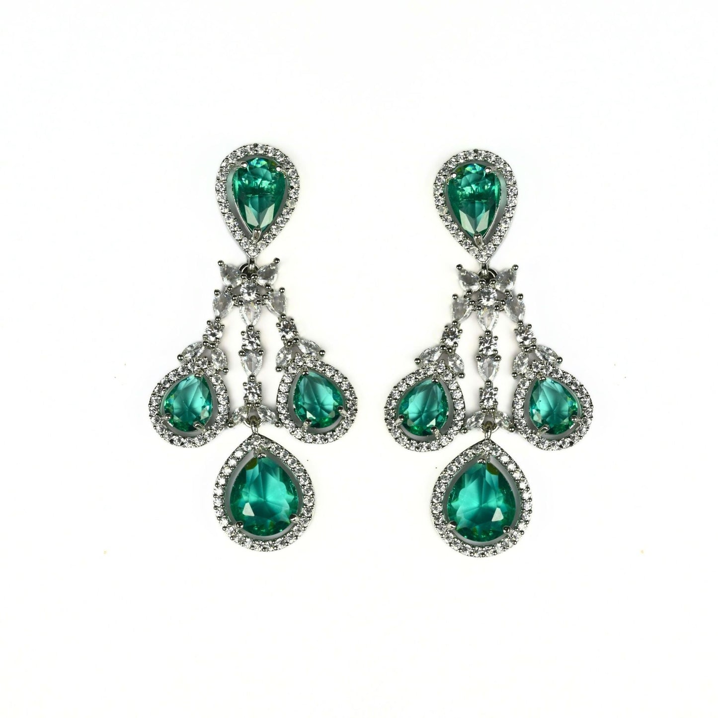 Enchanted Emerald Elegance Necklace in Rhodium - Opal Touch