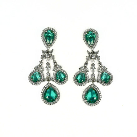 Enchanted Emerald Elegance Necklace in Rhodium - Opal Touch