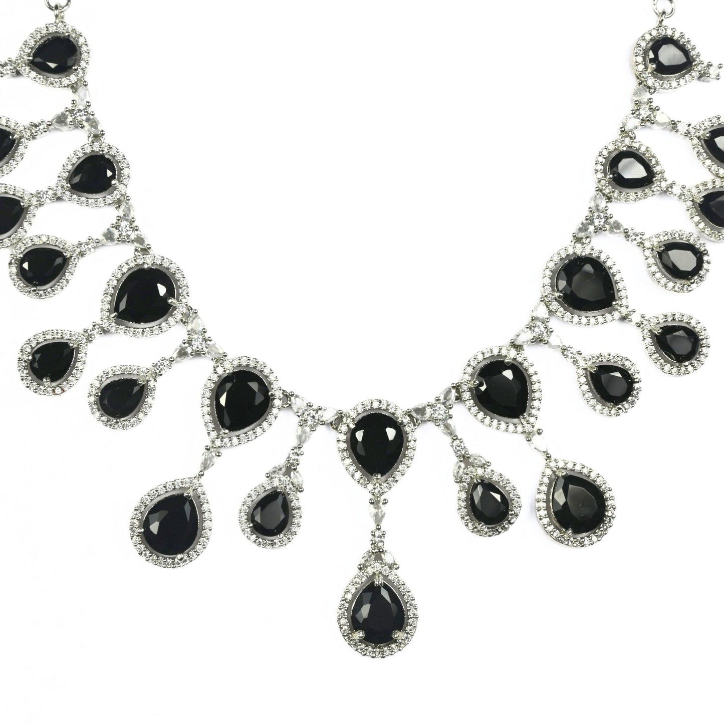 Enchanted Emerald Elegance Necklace in Rhodium - Opal Touch