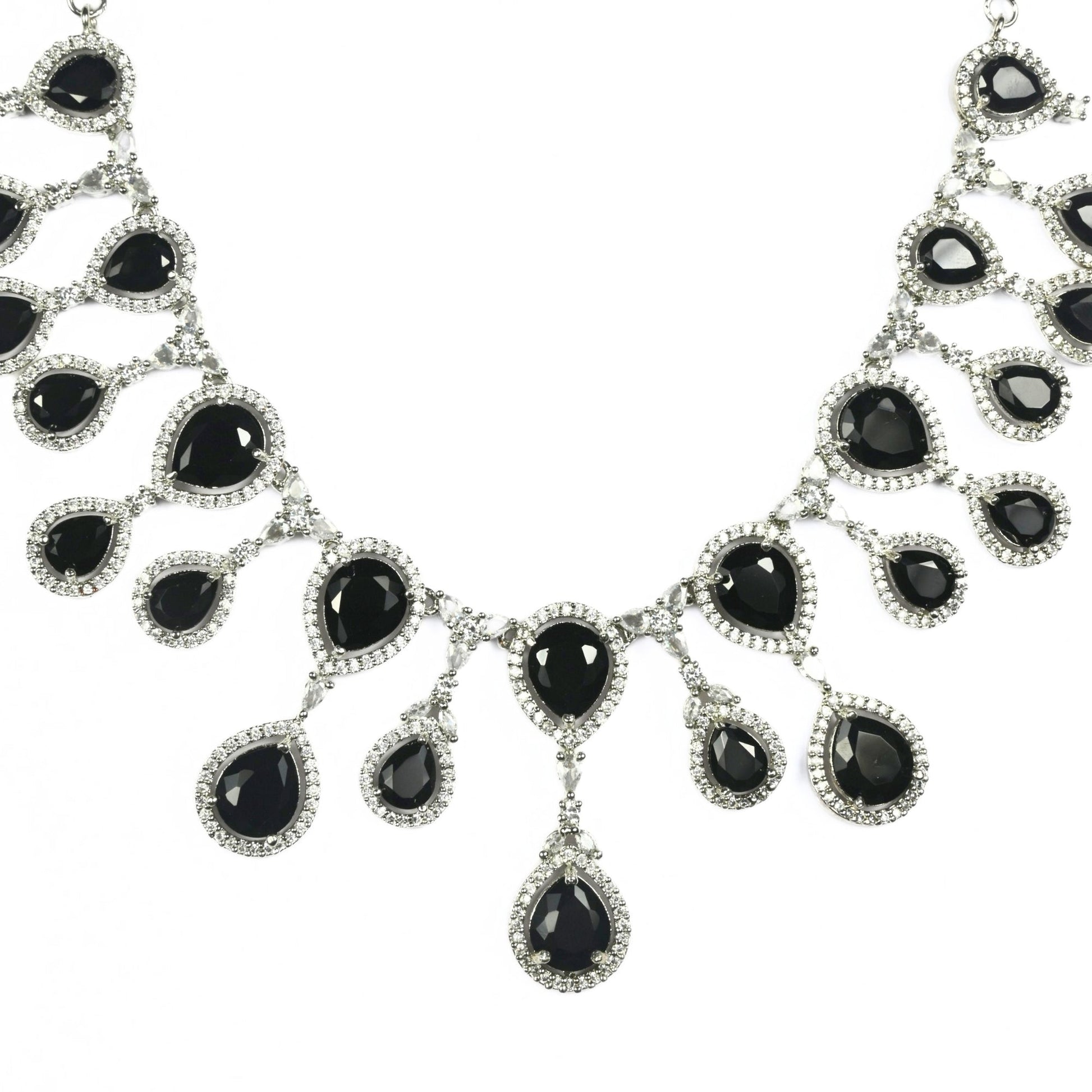 Enchanted Emerald Elegance Necklace in Rhodium - Opal Touch