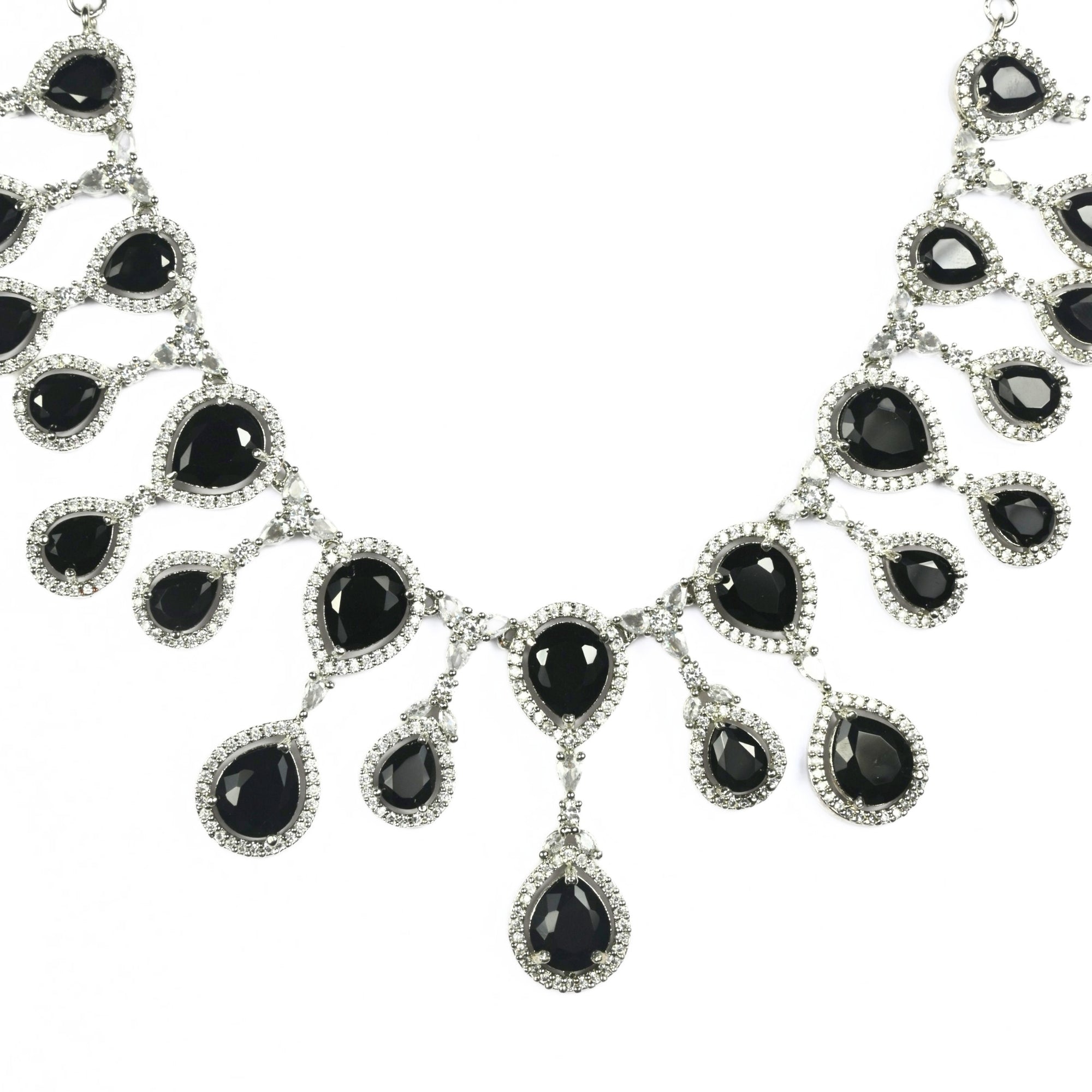 Enchanted Emerald Elegance Necklace in Rhodium - Opal Touch
