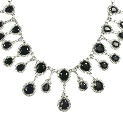 Enchanted Emerald Elegance Necklace in Rhodium - Opal Touch