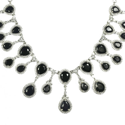 Enchanted Emerald Elegance Necklace in Rhodium - Opal Touch