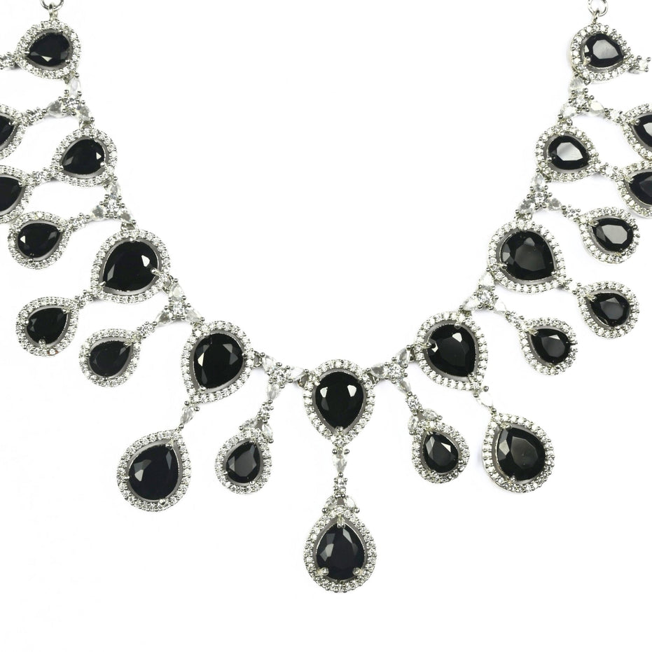 Enchanted Emerald Elegance Necklace in Rhodium - Opal Touch