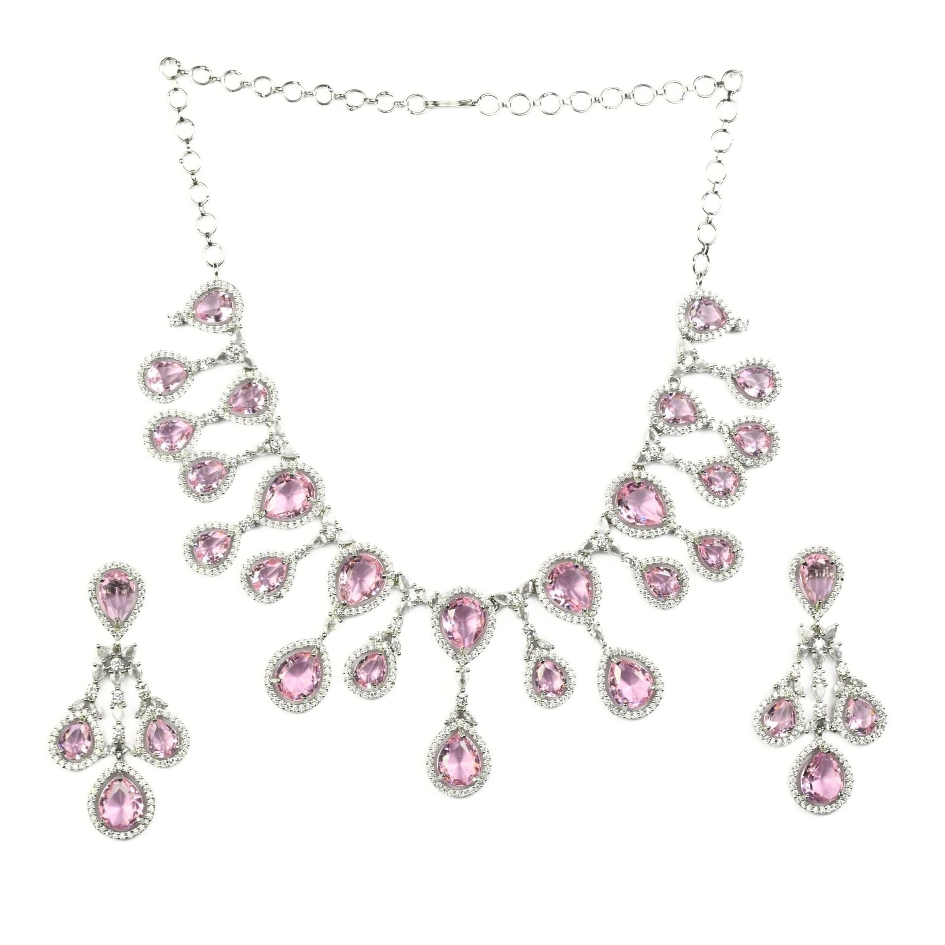 Enchanted Emerald Elegance Necklace in Rhodium - Opal Touch