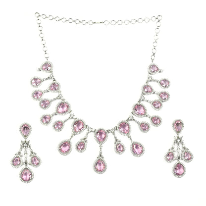 Enchanted Emerald Elegance Necklace in Rhodium - Opal Touch
