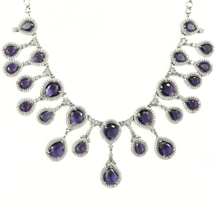 Enchanted Emerald Elegance Necklace in Rhodium - Opal Touch