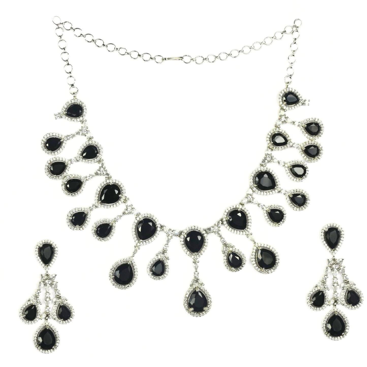 Enchanted Emerald Elegance Necklace in Rhodium - Opal Touch