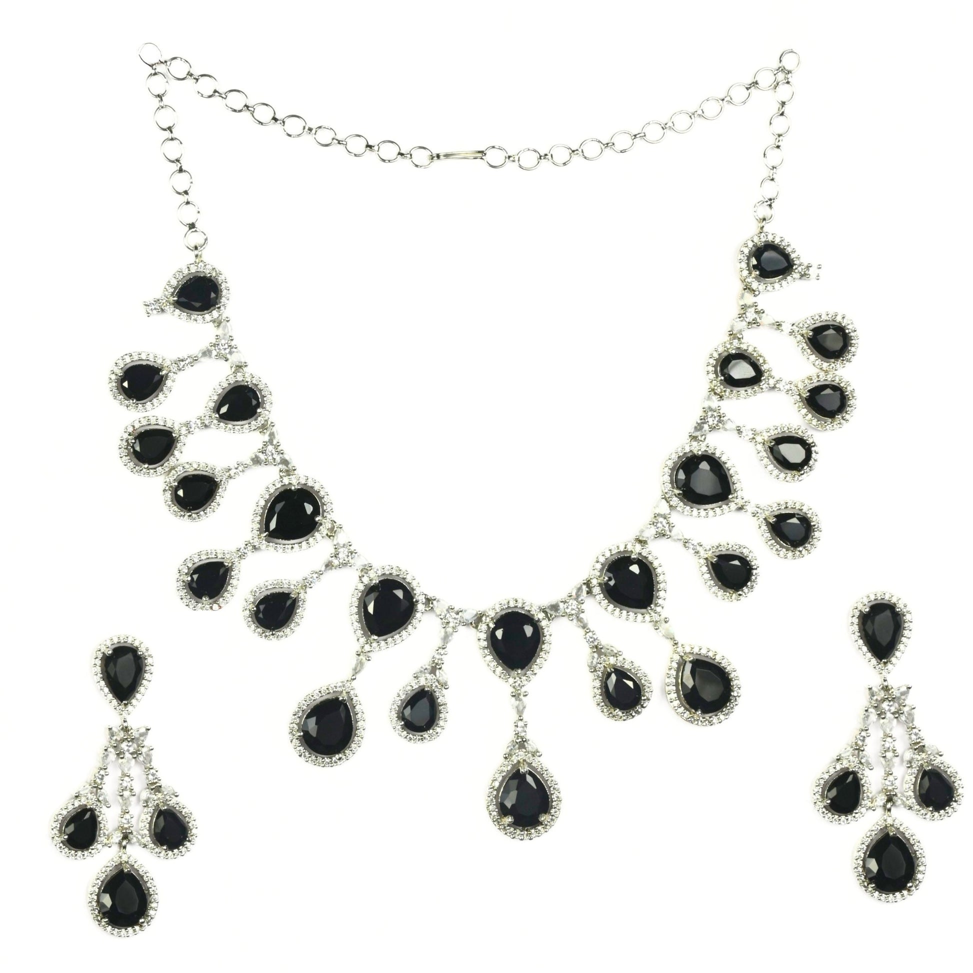 Enchanted Emerald Elegance Necklace in Rhodium - Opal Touch