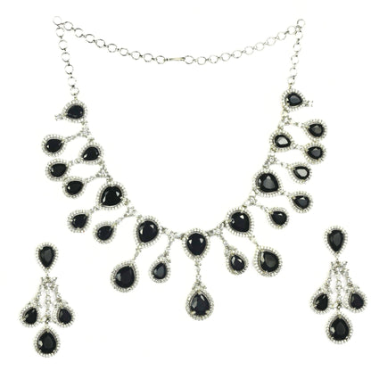 Enchanted Emerald Elegance Necklace in Rhodium - Opal Touch