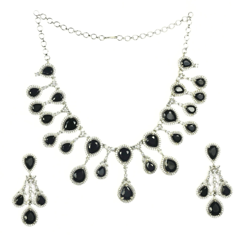 Enchanted Emerald Elegance Necklace in Rhodium - Opal Touch